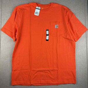 Carhartt T-Shirt Men L Orange K87 Pocket Tee Original Fit Irregular Workwear NWT